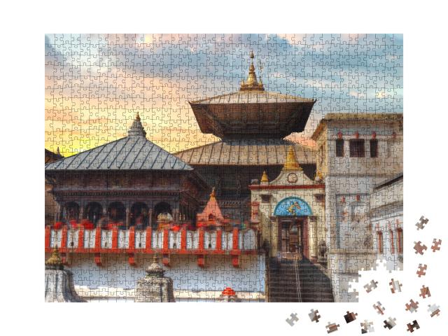 Puzzle de 1000 pièces « Uralter Pashupatinath-Tempel, Katmandou, Népal »