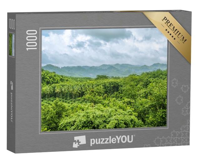 Puzzle de 1000 pièces « Forêt tropicale en saison des pluies à Surat Thani, Thaïlande »