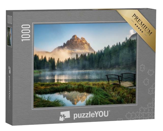 Puzzle de 1000 pièces « Paysage d'Antorno avec lac et sommets, Dolomites, Tyrol du Sud »
