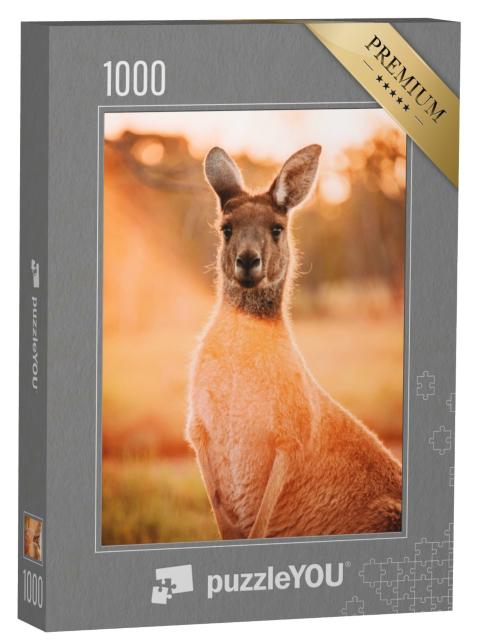 Puzzle de 1000 pièces « Kangourou au coucher du soleil, Perth, Australie occidentale »