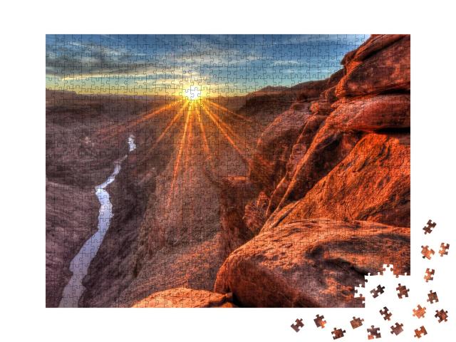 Puzzle de 1000 pièces « Coucher de soleil à Toroweap, Parc national du Grand Canyon, Arizona »
