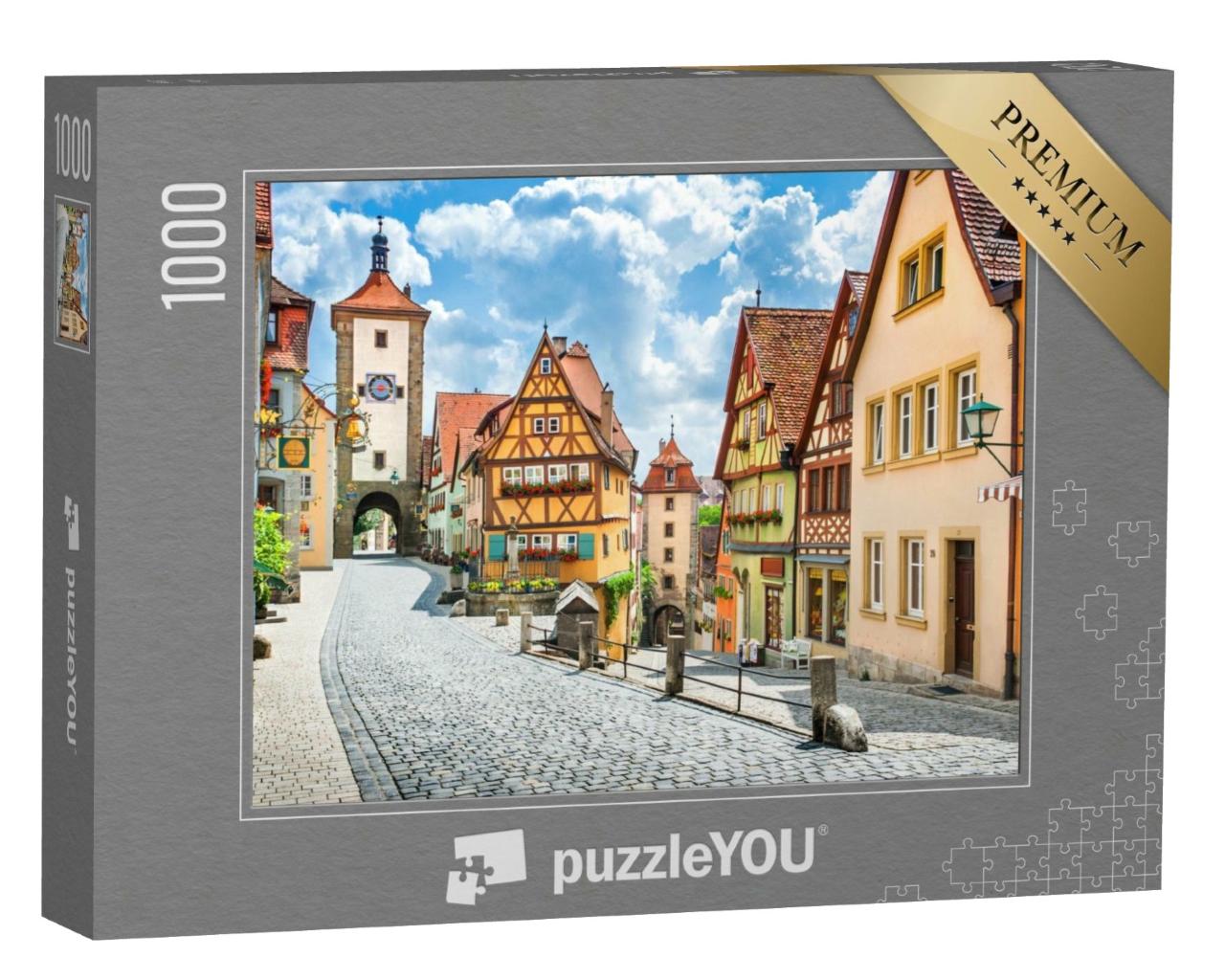 Puzzle de 1000 pièces « Ville pittoresque de Rothenburg ob der Tauber, Bavière, Allemagne »