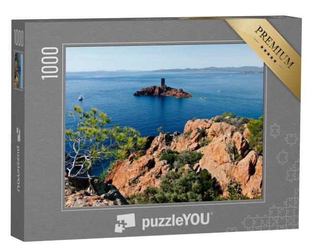 Puzzle de 1000 pièces « L'île d'Or, vue du Cap du Dramont , le Hameau de Saint-Raphaël situé dans le Massif de l'Esterel »