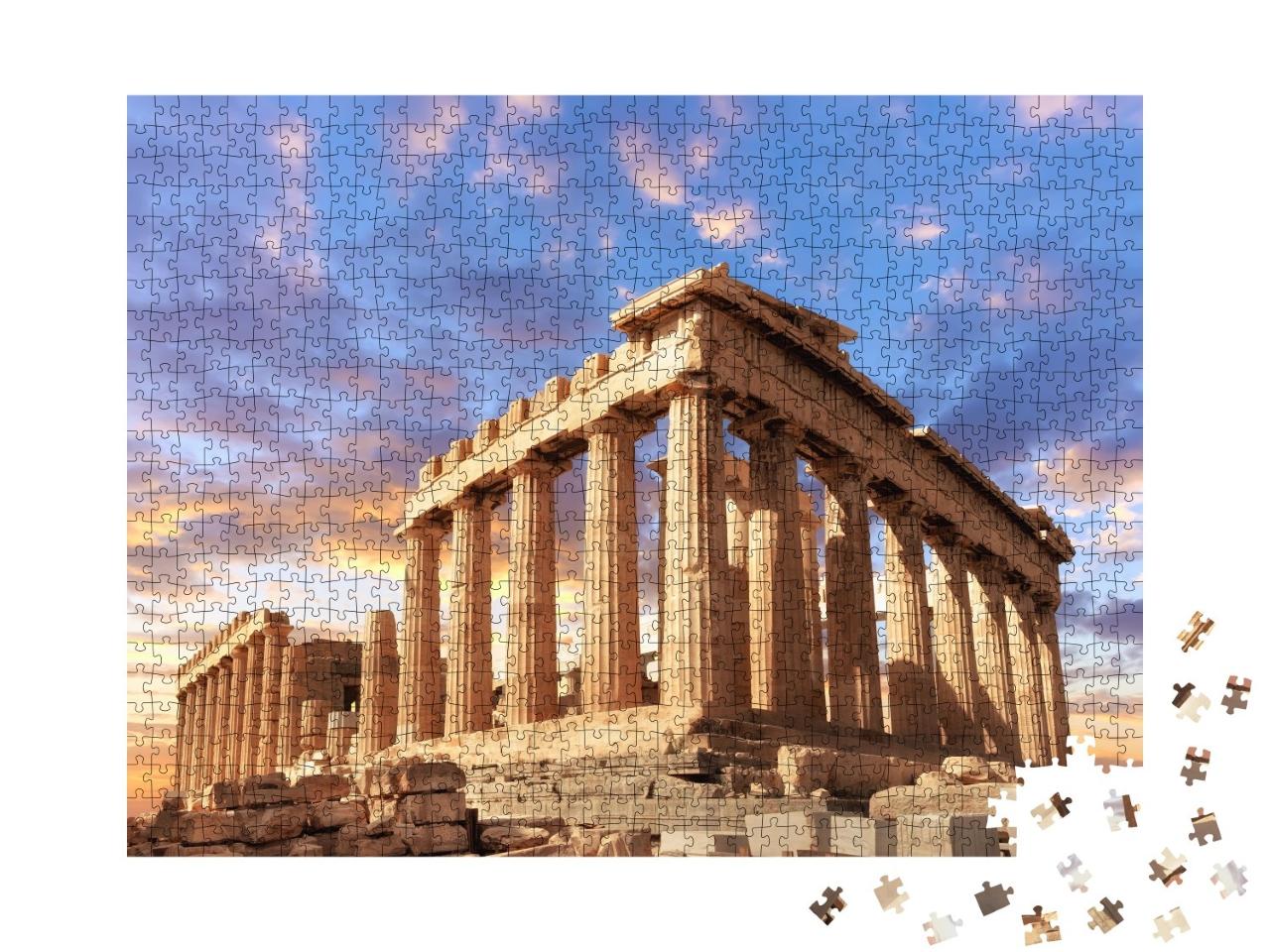 Puzzle de 1000 pièces « Temple du Parthénon à couper le souffle, Athènes, Grèce »