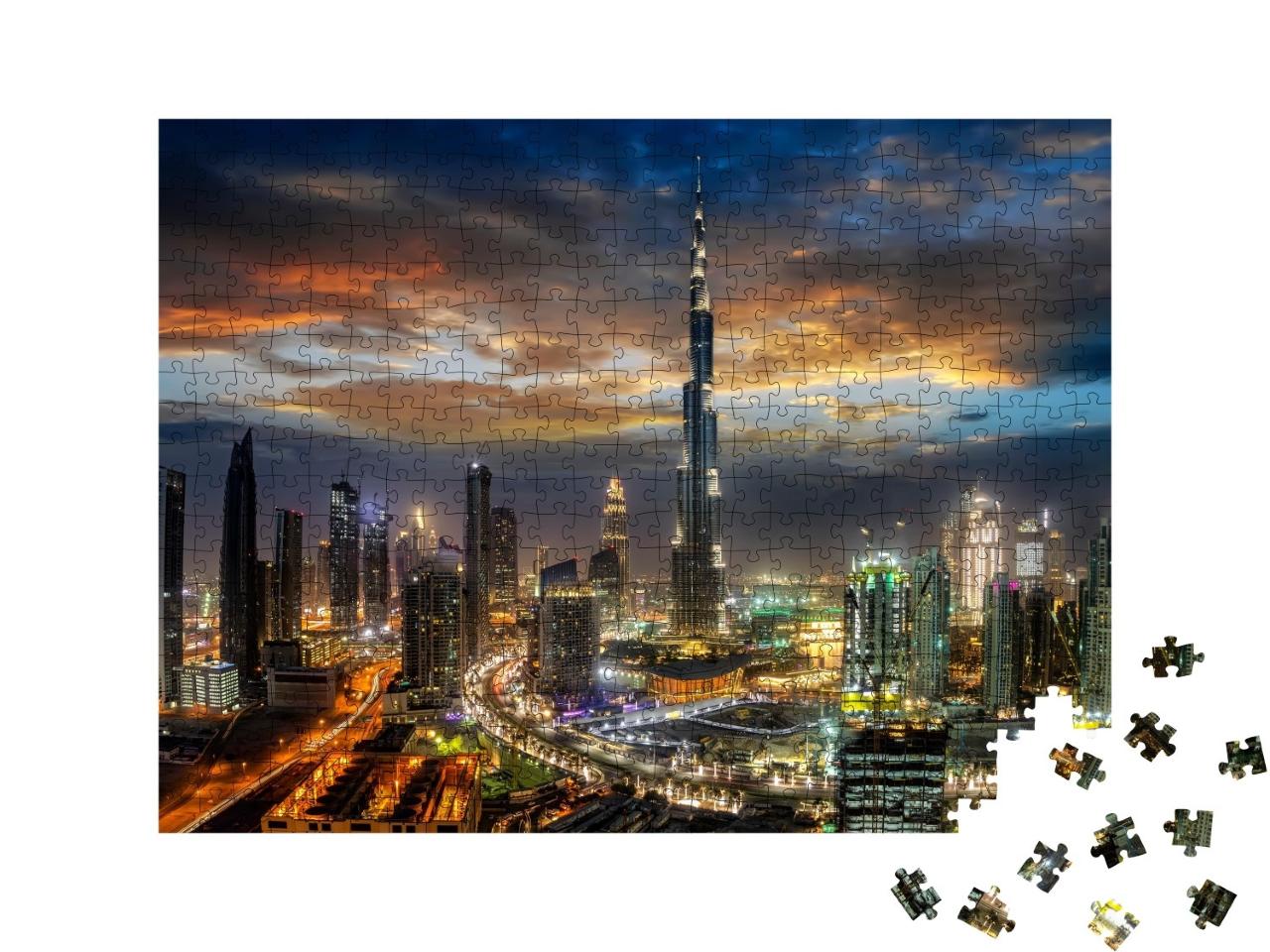 Puzzle de 500 pièces « Dubai Business Bay de nuit »