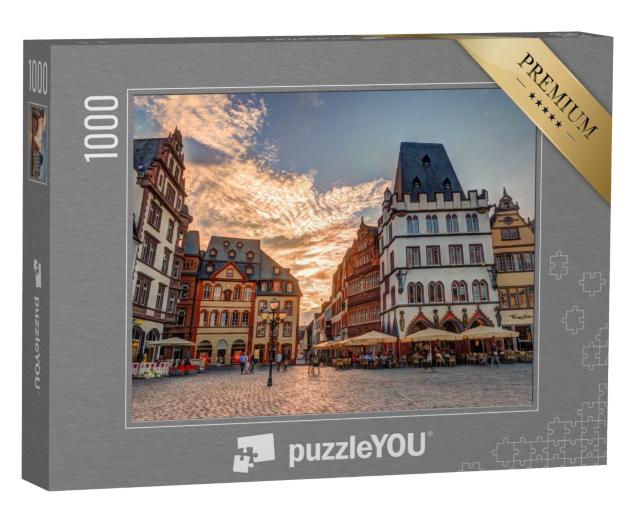 Puzzle de 1000 pièces « Façades de maisons historiques sur le marché principal de Trèves, Rhénanie-Palatinat, Allemagne »