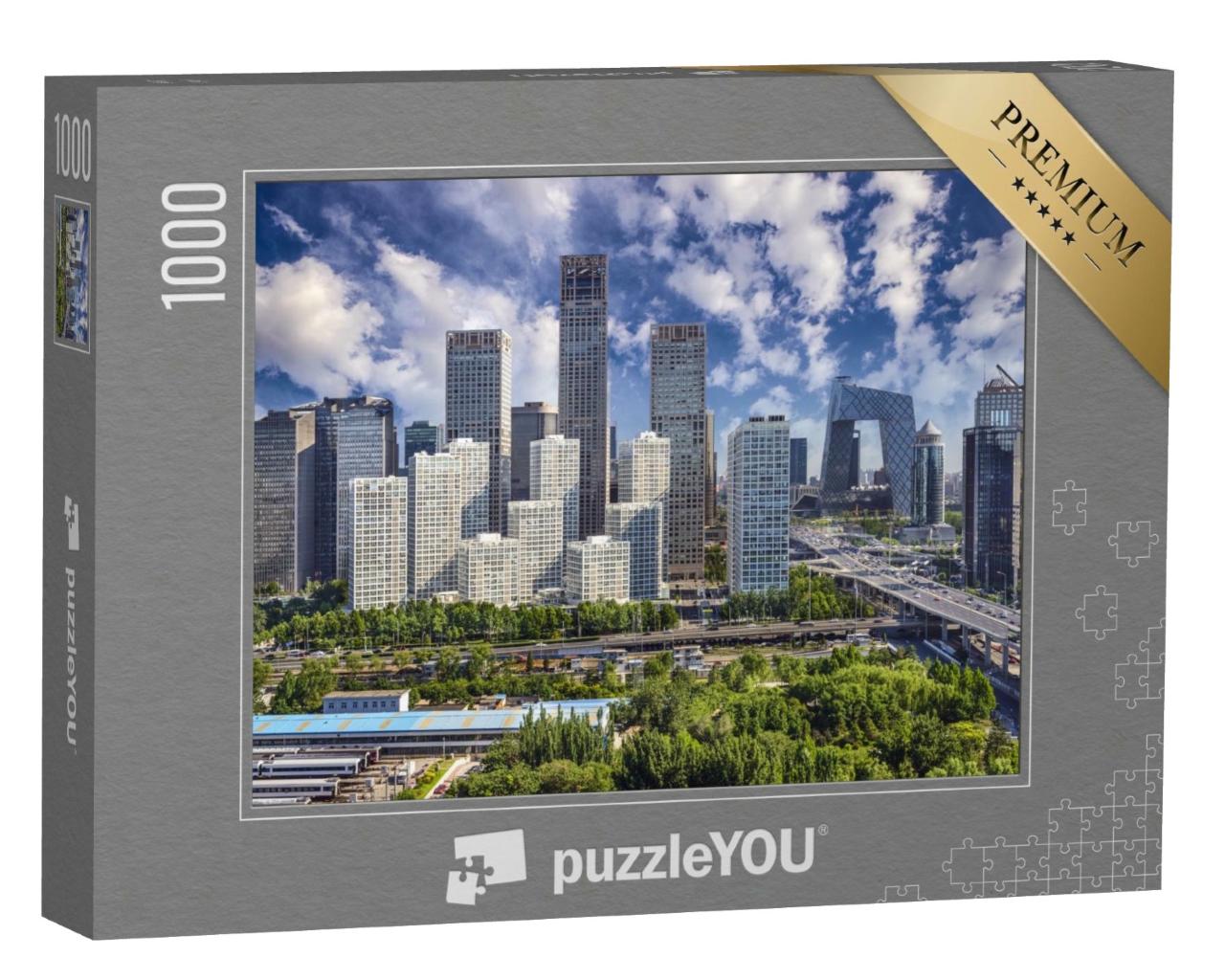 Puzzle de 1000 pièces « Vue urbaine du quartier financier de Pékin, Chine »