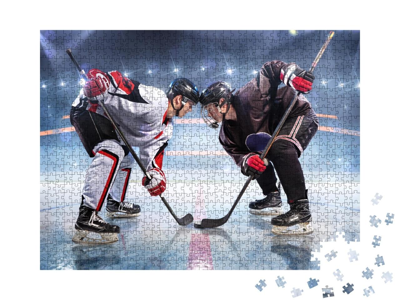 Puzzle de 1000 pièces « Joueur de hockey sur glace, pleinement concentré »
