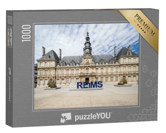 Puzzle de 1000 pièces « Célèbre et magnifique hôtel de ville de Reims, France »