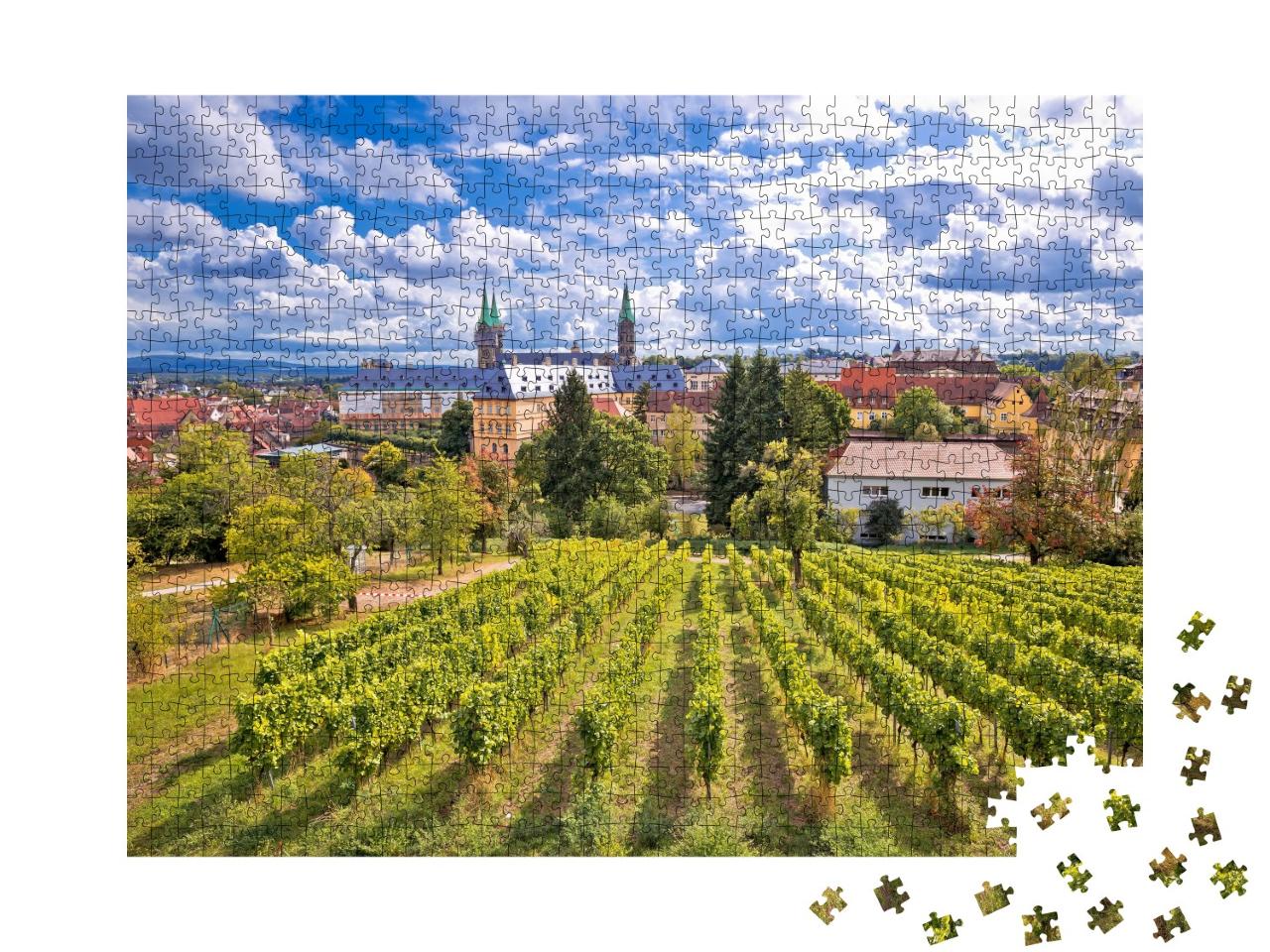Puzzle de 1000 pièces « Vue depuis les vignobles du Michaelsberg, Bamberg, Allemagne »
