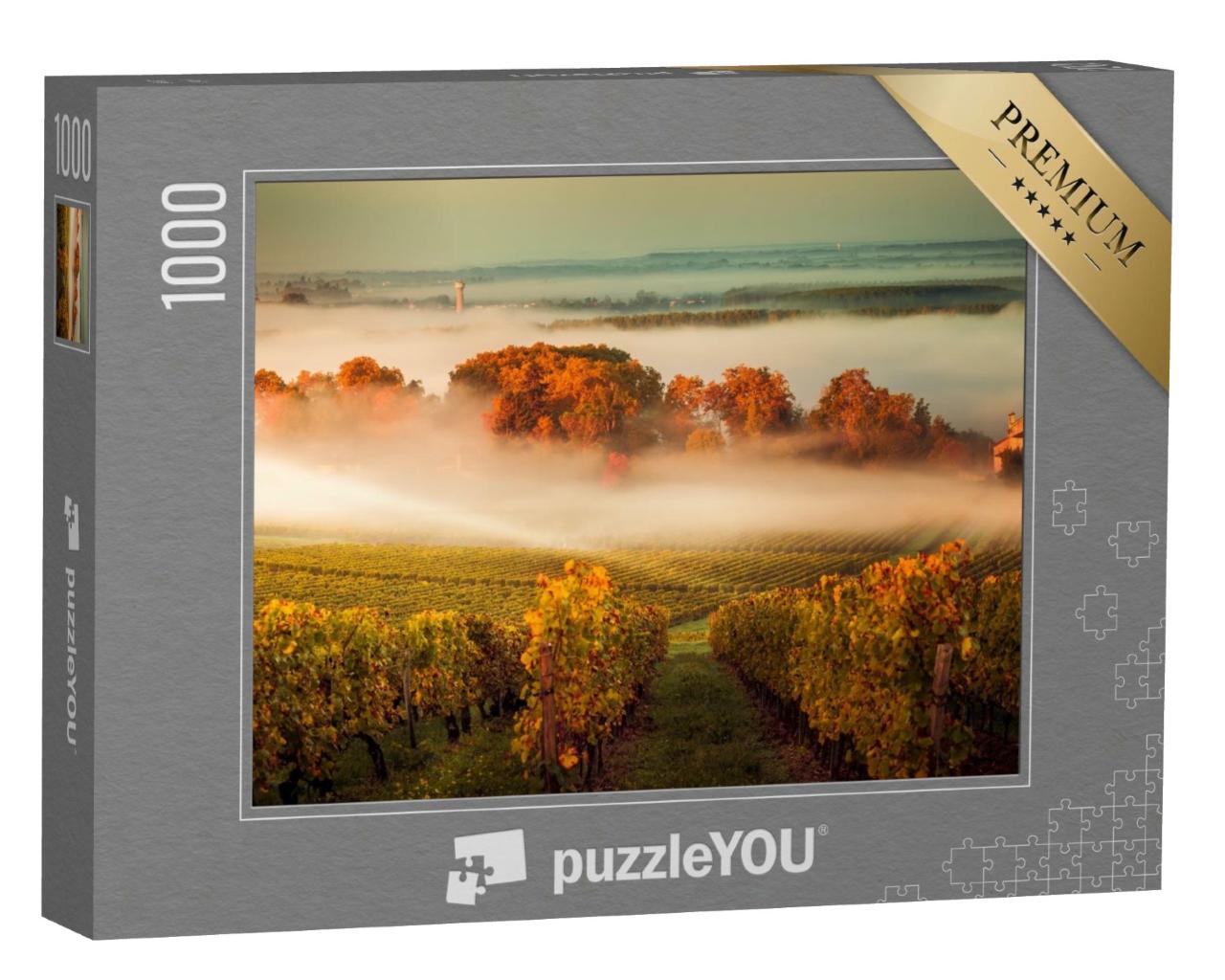 Puzzle de 1000 pièces « Vignobles au coucher du soleil à Bordeaux, France »