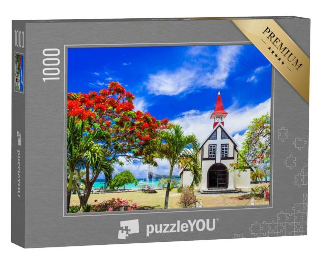 Puzzle de 1000 pièces « Flamboyant en fleurs à l'île Maurice »