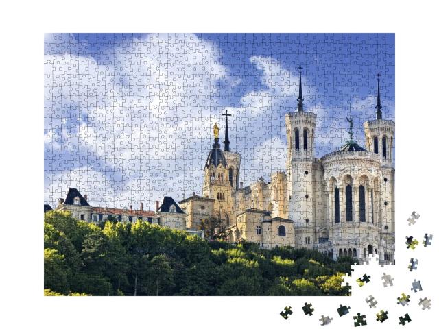 Puzzle de 1000 pièces « Vue de la basilique Notre-Dame de Fourvière, Lyon, France »