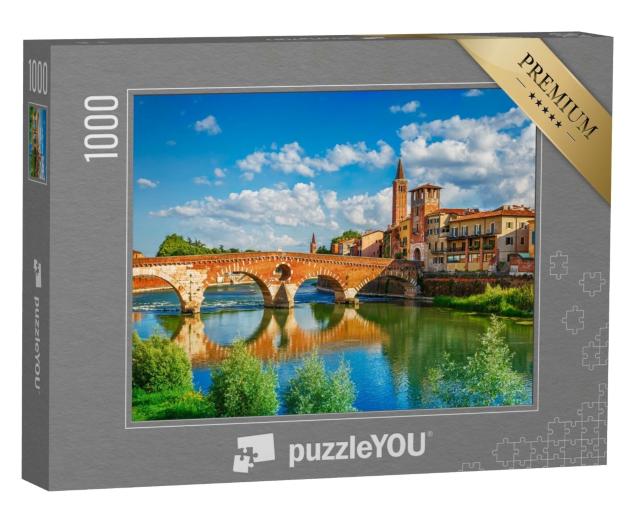Puzzle de 1000 pièces « Vue panoramique sur le Ponte Pietra, Vérone, Italie »