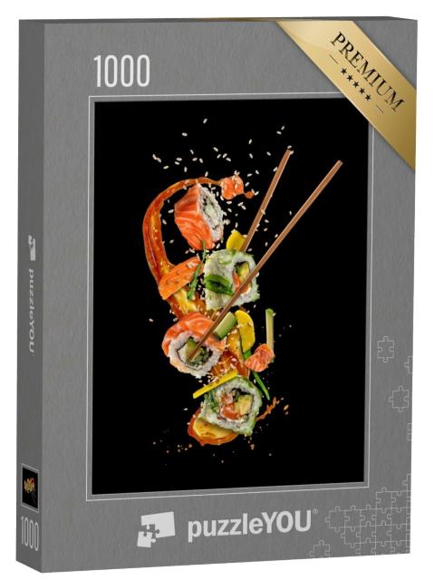 Puzzle de 1000 pièces « Morceaux de sushi au poisson et à l'avocat »
