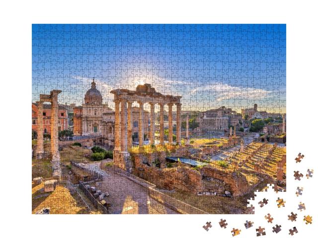 Puzzle de 1000 pièces « Lever de soleil sur Rome avec Forum Romanum »