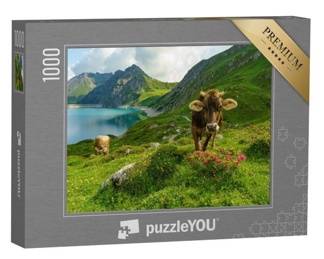 Puzzle de 1000 pièces « Une vache heureuse sur l'alpage »