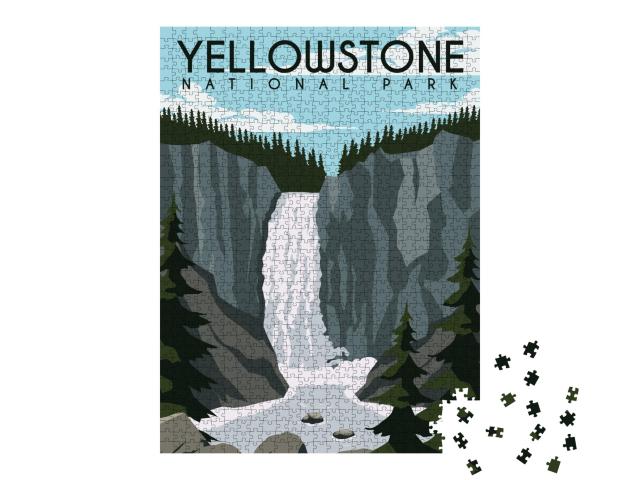 Puzzle de 1000 pièces « Illustration vectorielle : Parc national de Yellowstone »