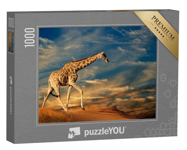 Puzzle de 1000 pièces « Girafe sur une dune de sable en Afrique du Sud »