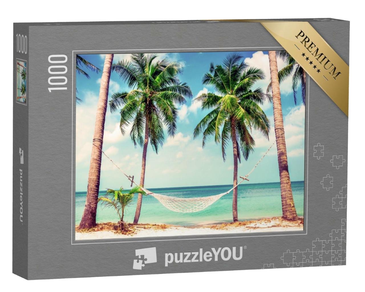 Puzzle de 1000 pièces « Hamac entre les palmiers »