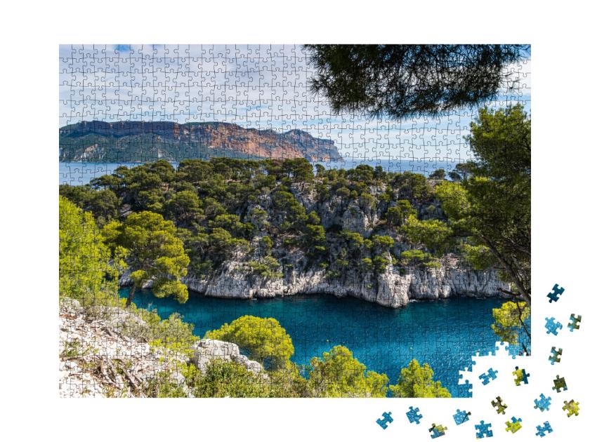 Puzzle de 1000 pièces « Fjords français, Parc national des Calanques, Calanque d'En Vau, Cassis, Côte de Provence »
