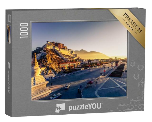 Puzzle de 1000 pièces « Palais du Potala au crépuscule à Lhassa, Tibet »