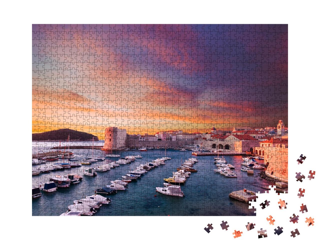 Puzzle de 1000 pièces « Port de la ville à Dubrovnik, Croatie »