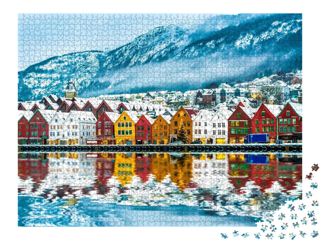 Puzzle de 2000 pièces « Vue sur Bergen, Norvège »