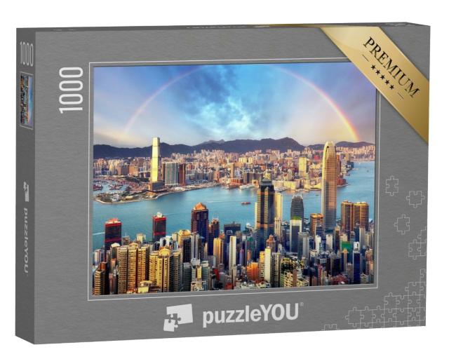 Puzzle de 1000 pièces « Pluie torrentielle sur Hong Kong »