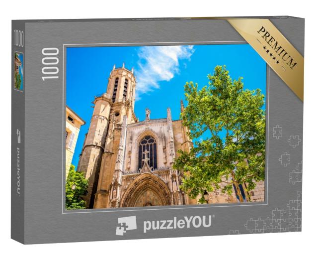 Puzzle de 1000 pièces « Cathédrale gothique Saint Sauveur à Aix-en-Provence en France »