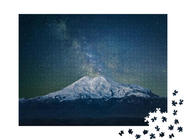Puzzle de 1000 pièces « Le mont Elbrus et la Voie lactée »
