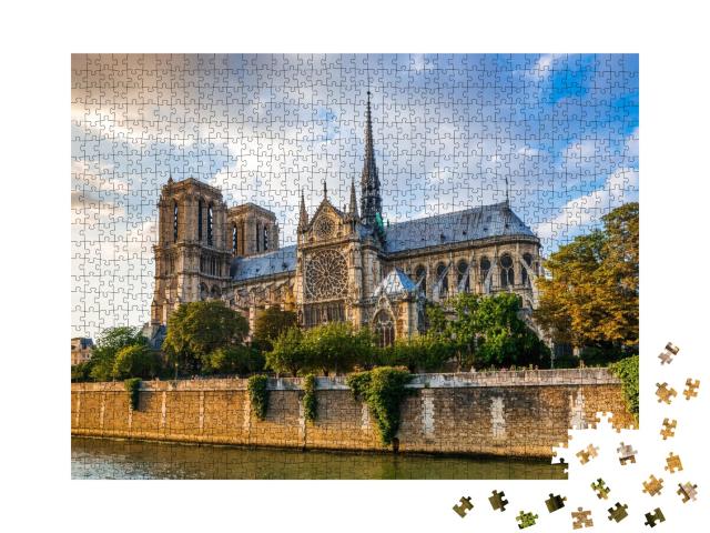 Puzzle de 1000 pièces « Coucher de soleil sur la cathédrale Notre-Dame, Paris, France »