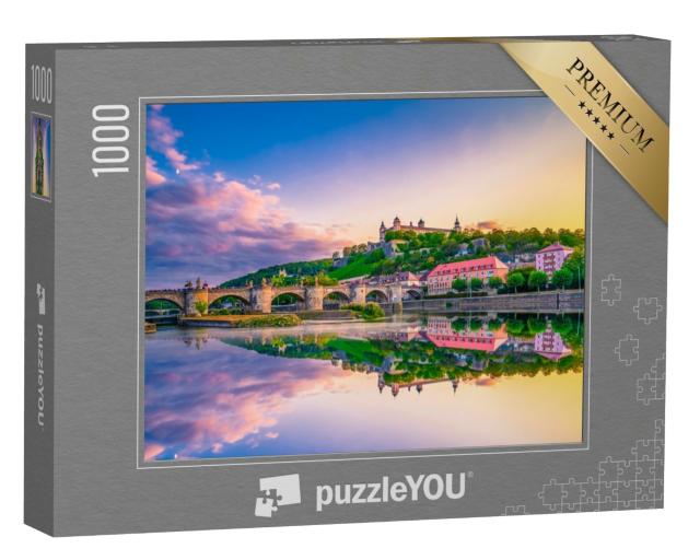 Puzzle de 1000 pièces « La forteresse Marienberg et le vieux pont sur le Main, Würzburg, Bavière »
