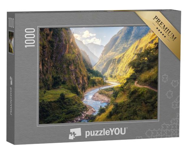 Puzzle de 1000 pièces « Magnifique vallée devant les montagnes de l'Himalaya »