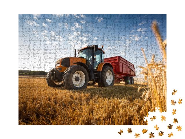 Puzzle de 1000 pièces « Un tracteur lors de la récolte »
