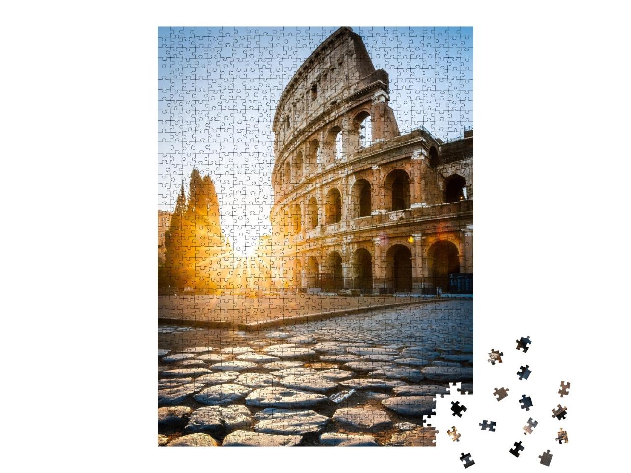 Puzzle de 1000 pièces « Lever de soleil sur le Colisée à Rome, Italie »