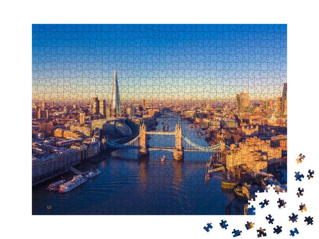 Puzzle de 1000 pièces « Vue panoramique aérienne de Londres et de la Tamise, Angleterre »