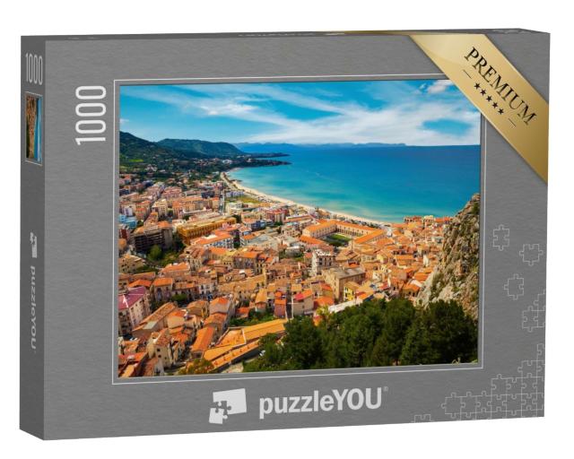 Puzzle de 1000 pièces « Cefalu vue d'en haut, Sicile, Italie »