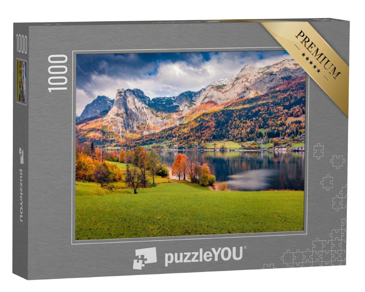Puzzle de 1000 pièces « Vue calme d'automne sur le Grundlsee »