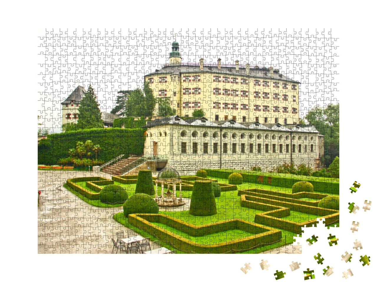 Puzzle de 1000 pièces « Château d'Ambras et son jardin, symbole d'Innsbruck, Autriche »