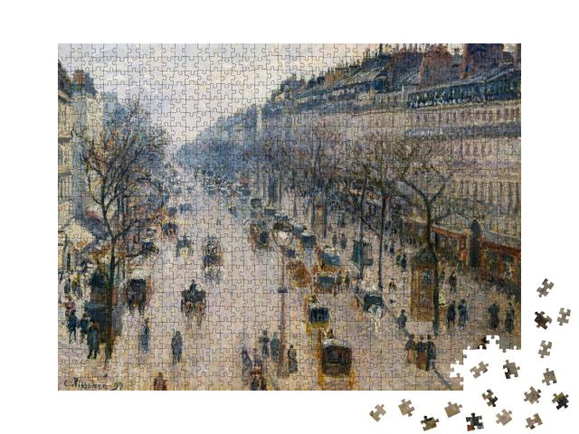 Puzzle de 1000 pièces « Camille Pissarro - Le boulevard Montmartre un matin d'hiver »