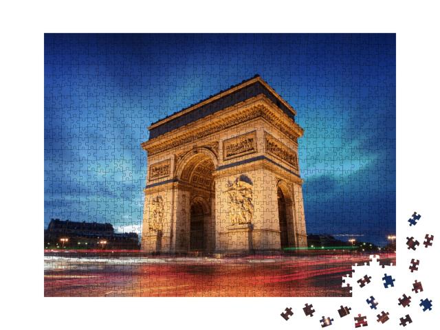 Puzzle de 1000 pièces « Arc de Triomphe : Paris au coucher du soleil »