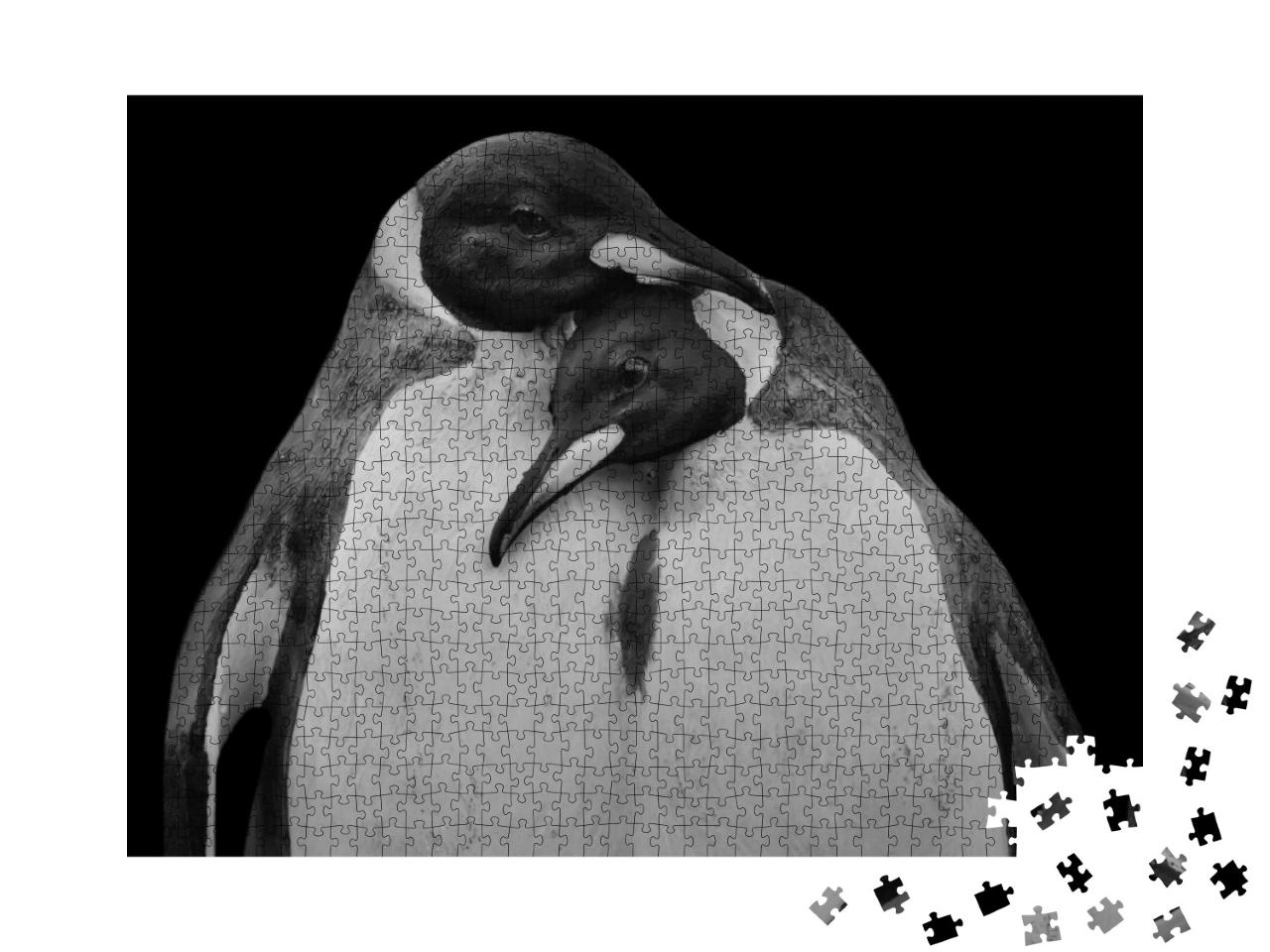 Puzzle de 1000 pièces « Couple de pingouins enlacés »