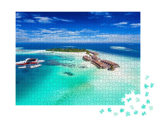 Puzzle de 1000 pièces « Hydravion en approche des Maldives »