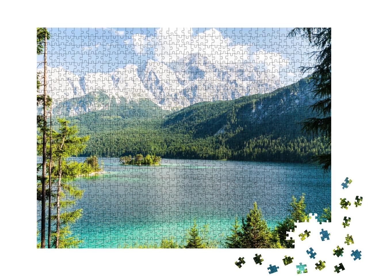 Puzzle de 1000 pièces « Eibsee avant les Alpes »