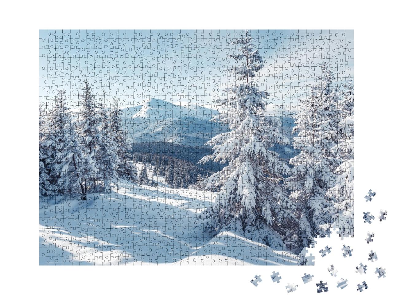 Puzzle de 1000 pièces « Magnifique paysage alpin en hiver »