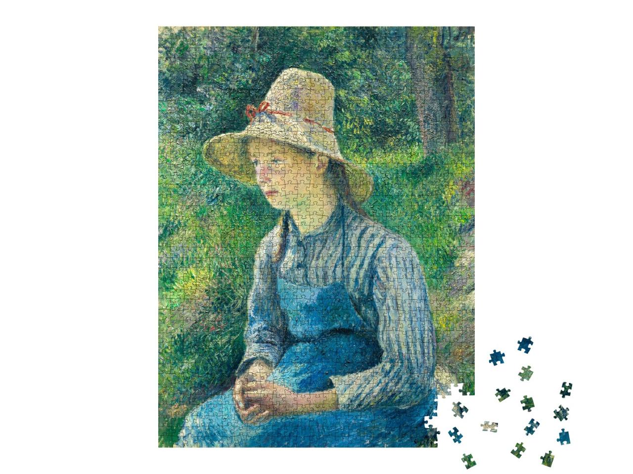 Puzzle de 1000 pièces « Camille Pissarro - Paysanne au chapeau de paille »