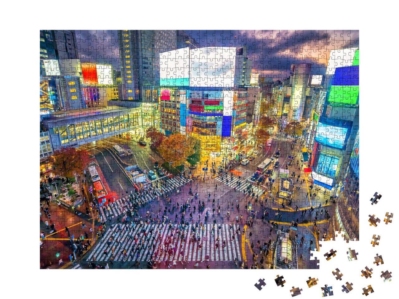 Puzzle de 1000 pièces « Célèbre carrefour de Shibuya à Tokyo, Japon »