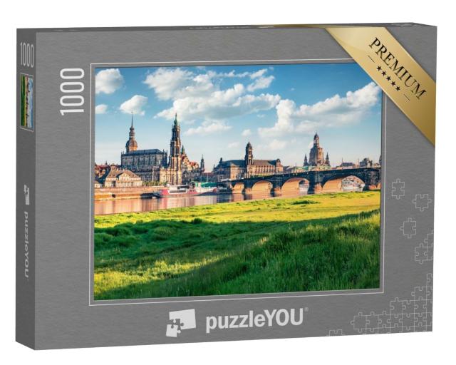 Puzzle de 1000 pièces « Magnifique vue de la ville de Dresde, Saxe, Allemagne »