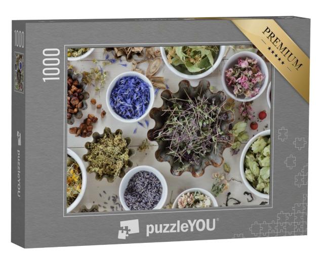 Puzzle de 1000 pièces « Assortiment d'herbes, de fleurs, de racines et de graines séchées »